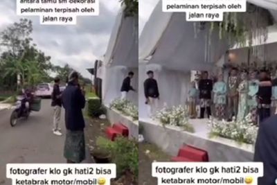 Beda dari yang Lain! Pelaminan Pengantin Ini Terpisah dengan Tempat Tamu, Alasannya Mulia