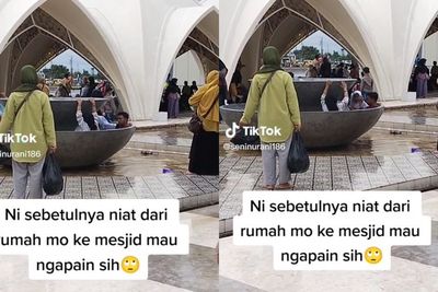 Viral Penampakan 3 Remaja Masuk ke Dalam Kolam Air Mancur Masjid Al Jabbar Bandung
