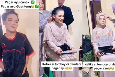 Ketika Cewek Tomboi Rambut Cepak Didandani Jadi Pagar Ayu Berhijab, Cantiknya Manglingi!