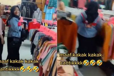 Momen Lucu Pembeli Lupa Lepaskan Bra yang Dicoba di Toko, Penjualnya Ngakak