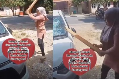 Murka Diselingkuhi, Istri Hancurkan Mobil yang Dipakai Suami Berduaan dengan Wanita Lain