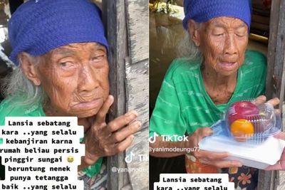 Kisah Pilu Nenek Tua Tinggal di Rumah Reyot yang Kebanjiran, Ngeri Rumahnya Bolong-bolong