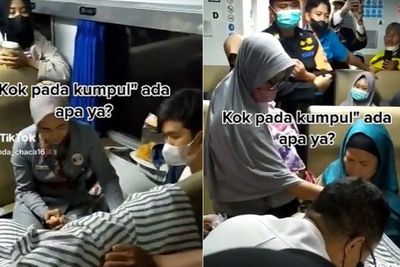 Video Detik-detik Ibu Melahirkan di Gerbong Kereta Api, Netizen Salfok Lihat Masinis Kepo