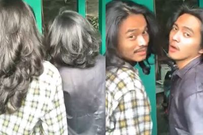 Dua Cowok Gondrong Pamer Rambut Lebat Cantik, Bikin Cewek-cewek Insecure