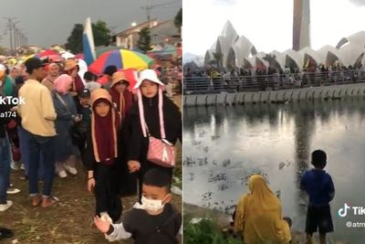 Viral Halaman dan Danau Masjid Al Jabbar Penuh Sampah, Vibesnya Kayak Pasar Malam
