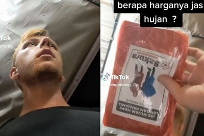 Momen Bule Dikibuli Pedagang pas Beli Jas Hujan Plastik, Syok Harganya Ratusan Ribu