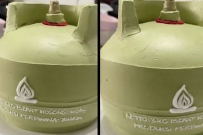 Viral Pesanan Kue Ultah Bentuk Tabung Gas LPG 3 Kg, Netizen: Dikasih Lilin Meledak Gak?