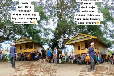 Viral Video Warga Gotong Royong Angkat Rumah, Netizen: The Real Pindah Rumah!