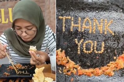 Gabut Habis Makan Mie Gacoan, Cewek Ini Susun Biji Cabe di Piring Jadi Tulisan Thank You
