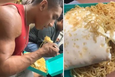 Momen Pria Berotot Santap Mie Goreng & Putih Telur Jumbo, Netizen Pertanyakan Kentutnya