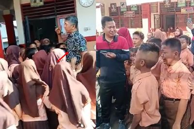 Viral Murid SD Nangis Berjamaah Lepas Kepala Sekolah yang Pindah Tugas, Banjir Air Mata