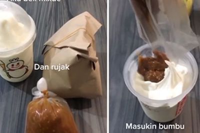 Viral Es Krim Mixue Dicampur Rujak Buah, Sekte Baru?