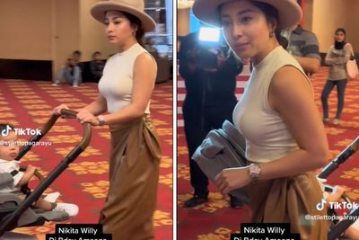 Simple dan Elegan, Intip Gaya Nikita Willy Pakai Topi Fedora Sambil Dorong Stoller
