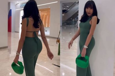 Lucinta Luna Lenggak-lenggok Manja di Mall Pakai Jumpsuit Hijau Seksi, Diejek Kayak Lemper