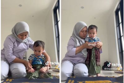 Gemasnya Rayyanza Diajari Salat Sama Sus Rini, Netizen: Masya Allah Lucu Banget!