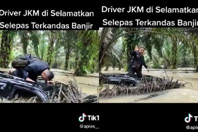 Terjebak Banjir Sendirian, Pria Ini Spontan Sujud Syukur saat Bantuan Datang