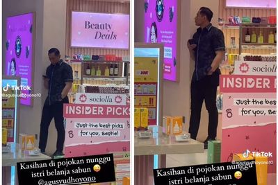 Sama Kaya Bapak-bapak Umumnya, AHY Diri di Pojokan Toko Demi Nunggu Annisa Pohan Belanja