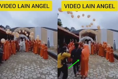 Bikin Kesel! Ibu-ibu Nyelonong saat Pengantin Lepas Balon, Videografer Kehilangan Momen