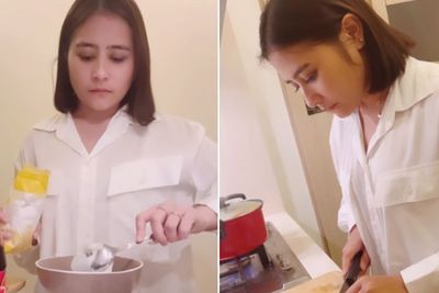 Prilly Slay Masak Cantik Pakai Baju Putih dan Gak Keringatan, Netizen Iri: Can t Relate
