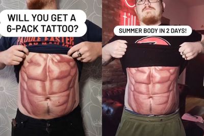 Ngebet Punya Badan Bagus Tapi Males ke Gym, Pria Ini Nekat Bikin Tato Six Pack: Mau Coba?