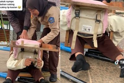 Cewek Ini Histeris Badannya Nyangkut di Kursi, Momen Penyelamatan Dramatis tapi Ngakak