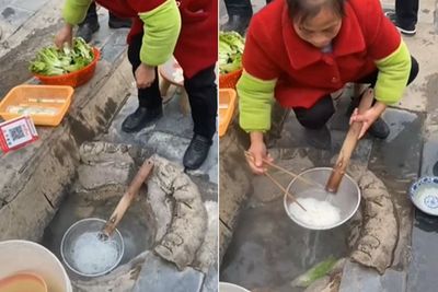 Momen Pedagang Rebus Mie di Got Air Panas Pinggir Jalan: Kayak Main Masak-masakan
