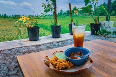 Sedapnya Ayam Crispy dengan View Sawah Hijau di Sumenep, Makan Sambil Healing