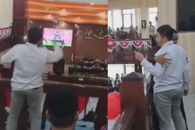 Viral Mahasiswa Tebar Uang Mainan di Rapat Paripurna DPRD Kota Bekasi, Protes soal Judi