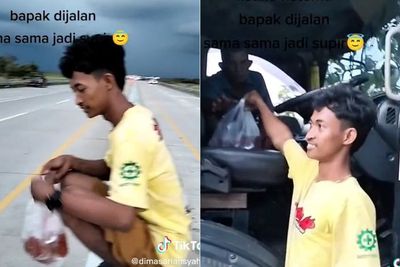 Sama-sama Jadi Sopir Truk, Momen Anak Beri Es Teh Manis Buat Ayah Ini Bikin Mewek