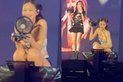 Kepanasan! Jennie dan Jisoo BLACKPINK Gendong Kipas Angin Mini saat Konser di Jakarta