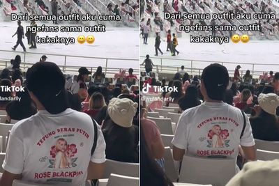 Ngakak! Nonton Konser BLACKPINK di Jakarta, Kaos Pria Ini Bikin Salfok