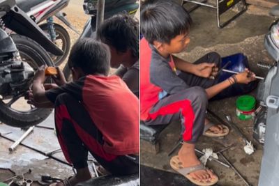 Salut! Pulang Sekolah Bocah Ini Langsung Belajar di Bengkel, Bukan Main Bareng Teman