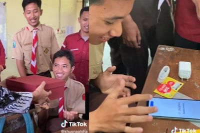 Salut! Siswa SMA Kompak Patungan Sekelas Demi Belikan HP Teman, Banjir Pujian