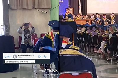Momen Ayah Fotoin Putrinya saat Wisuda Bikin Iri Netizen: Pengen Banget!