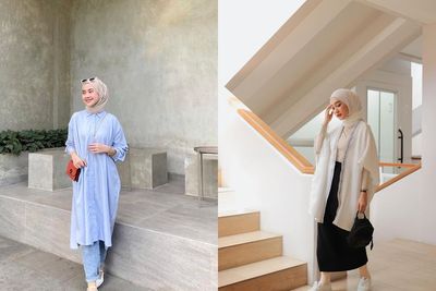 6 Outfit Bukber Hijab Simple dengan Rok dan Celana, Cantik!