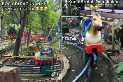 Viral Wahana Kuda-kudaan Brutal di Ragunan, Netizen Trauma Duluan sebelum Naik