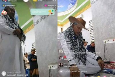 Viral Pria Imami Salat Tarawih Sambil Live di TikTok, Cari Pahala atau Cari Gift?