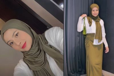Cantiknya Awkarin Berhijab saat Bukber Ramadan, Pakai Pashmina dan Rok Serut Kekinian