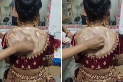 Momen MUA Rias Punggung Pengantin Wanita yang Bajunya Terbuka, Didempul Pakai Foundation
