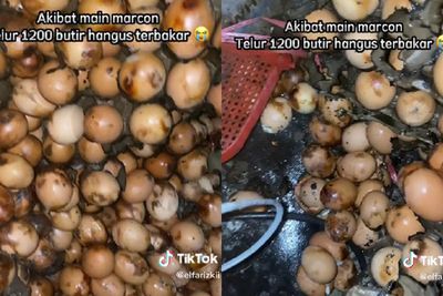 Duh! Wanita Ini Cuma Bisa Pasrah, 1.200 Telur Stok Restoran Hangus Gara-gara Petasan Anak