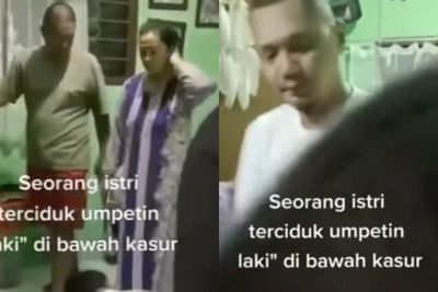 Viral Suami Pergoki Istri Selingkuh, Pria Simpanan Diumpetin di Bawah Kasur