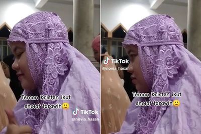 Beragama Kristen, Wanita Ini Ikut Temannya Salat Tarawih Sampai Rela Beli Mukena Baru