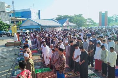 Laskar Pemuda Dayak Tanjung Selor Ikut Jaga Pelaksanaan Salat Id di