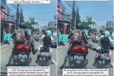 Geger! Pemotor Wanita Bawa Anak Ditendang Diduga Anggota TNI, Sampai Nyaris Jatuh
