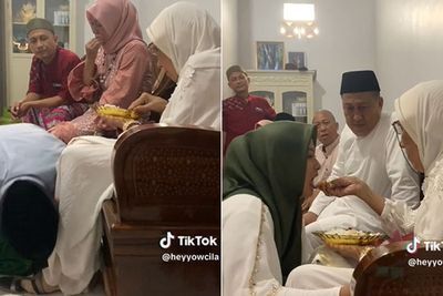 Momen Haru Sungkeman Keluarga saat Lebaran, Ibu Suapin Anaknya Satu Persatu