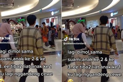 Lagi Asyik Ngemall Bareng Keluarga, Ibu Ini Gak Sengaja Lihat Anak Sulungnya Gandeng Cewek