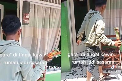Viral Pria Pecahkan Kaca Jendela Rumah, Diduga Enggak Terima Ditinggal Nikah Kekasih