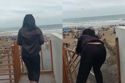 Niat Ingin Buat Video Estetik, Wanita Ini Nyaris Jatuh Akibat Pembatas Pagar yang Rapuh