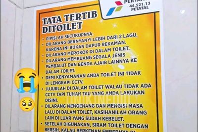 Tata Tertib Toilet di SPBU Ini Bikin Ngakak: Dilarang Mengenang dan Menangisi Masa Lalu
