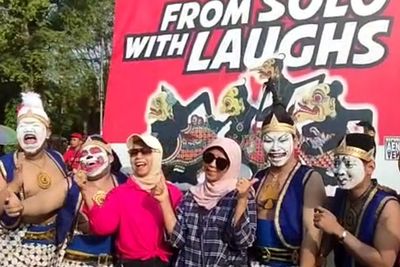 Punakawan Ajak Warga Solo Tertawa Bersama di Hari Tawa Sedunia